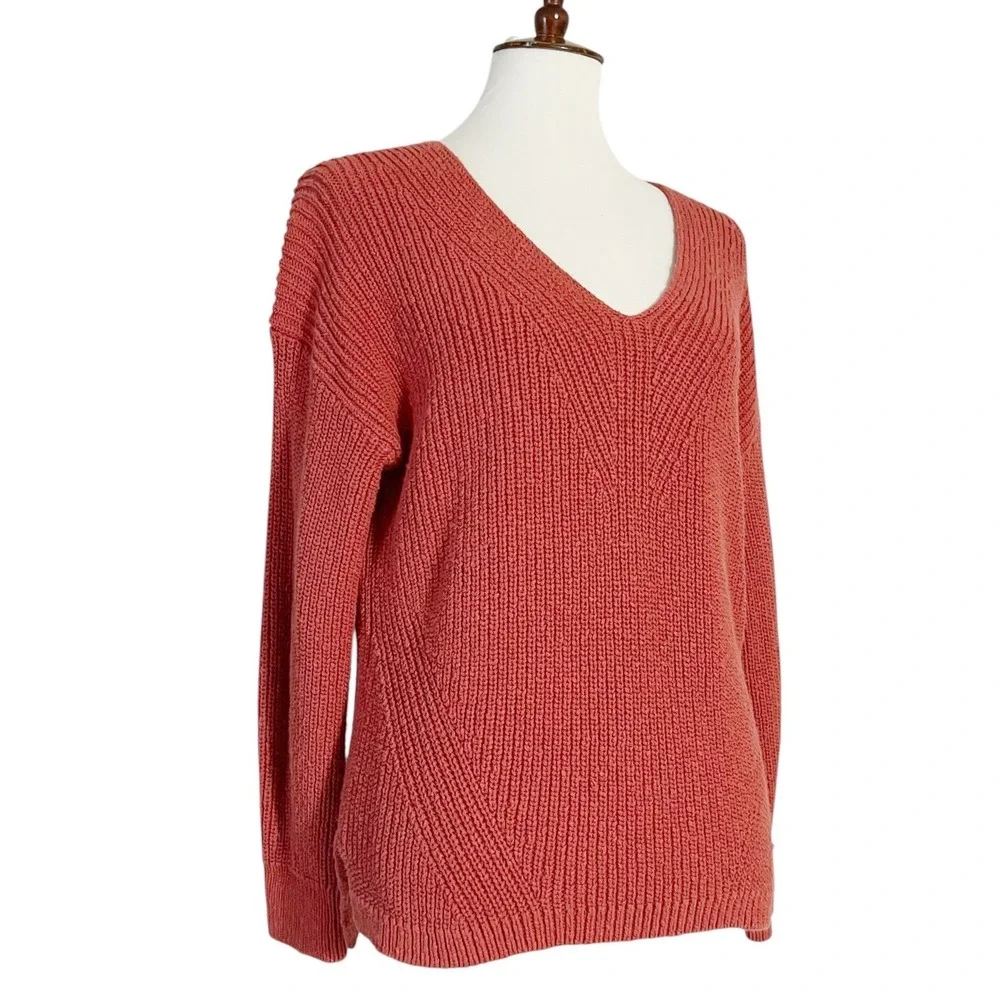Madewell Ridgeton Pullover Burn Orange Knit Sweater‎ Size Large